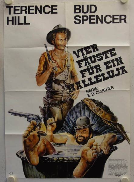 Vier Fäuste für ein Halleluja originales deutsches Filmplakat (R80s)